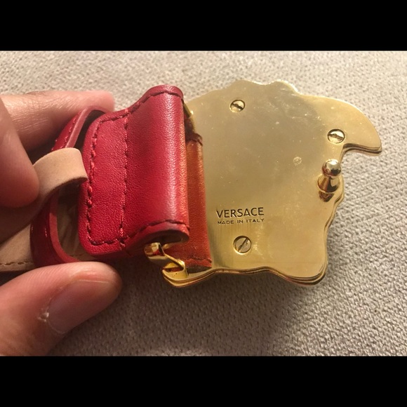 Versace Belt - Red / Gold Medusa - Picture 2 of 5
